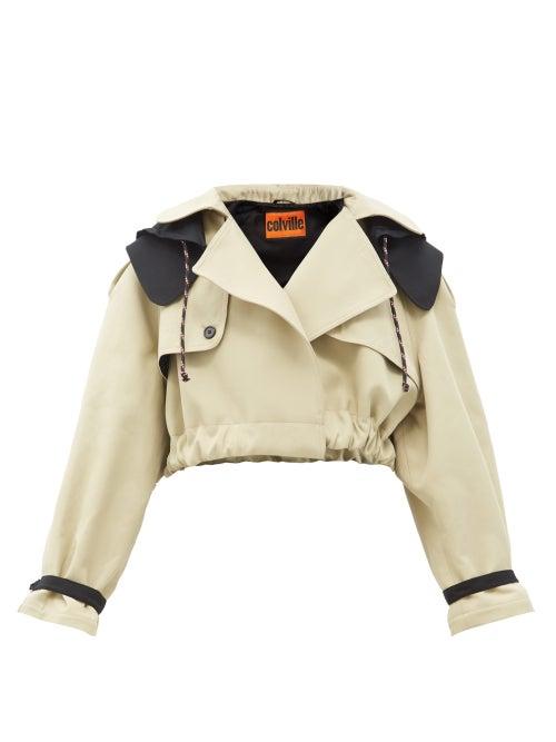 Matchesfashion.com Colville - Cropped Cotton-blend Hooded Jacket - Womens - Beige