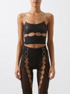 Rui - Cutout Jersey Crop Top - Womens - Black