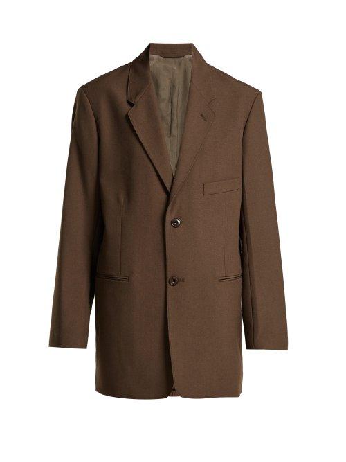 Matchesfashion.com Lemaire - Single Breasted Wool Crepe Blazer - Womens - Brown