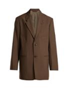 Matchesfashion.com Lemaire - Single Breasted Wool Crepe Blazer - Womens - Brown