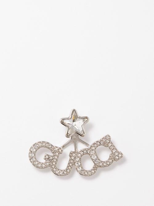 Gucci - Script-logo Crystal-embellished Single Earring - Womens - Crystal