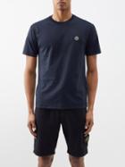 Stone Island - Logo-embroidered Cotton-jersey T-shirt - Mens - Blue Navy