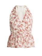 Emilia Wickstead Lucie Floral-print Halterneck Crepe Top