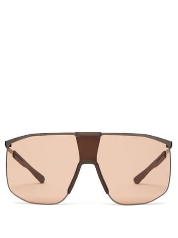 Matchesfashion.com Mykita - Yarrow D Frame Stainless Steel Sunglasses - Mens - Brown