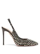 Matchesfashion.com Aquazzura - Tequila 105 Crystal-embellished Slingback Pumps - Womens - Black