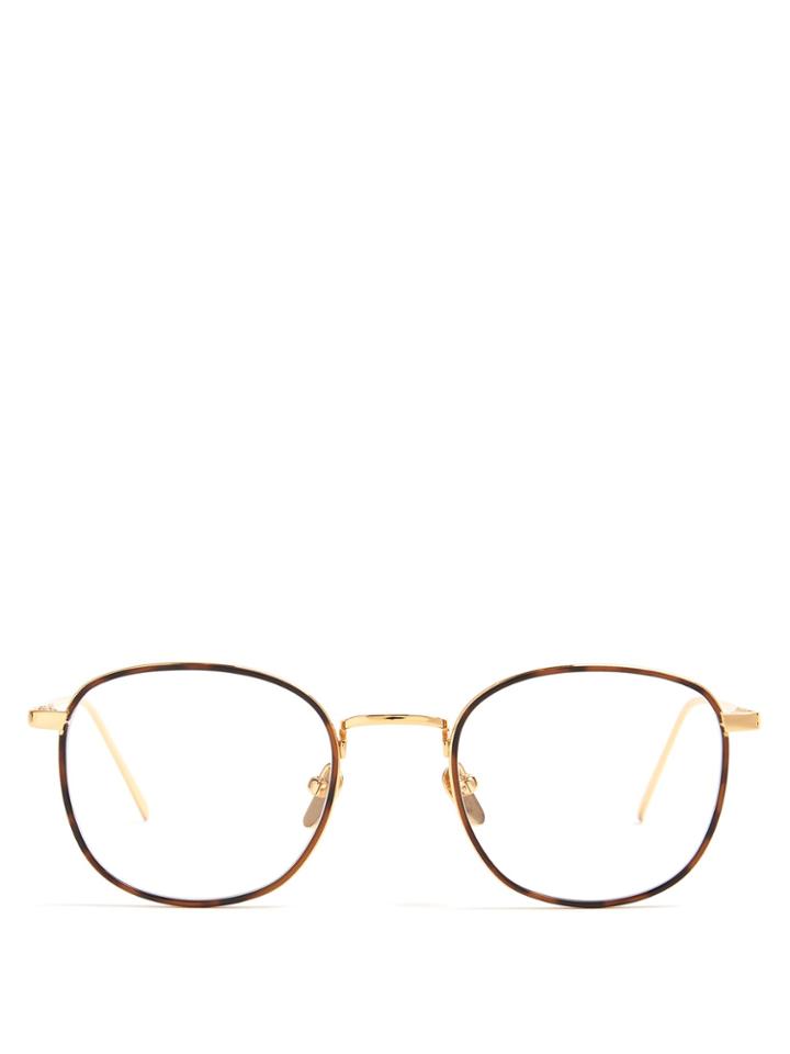 Linda Farrow Square-frame Metal Glasses