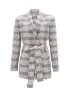 Matchesfashion.com Acne Studios - Checked Belted Blazer - Womens - Ivory Multi