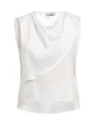 Matchesfashion.com Lemaire - Draped Neck Cap Sleeve Top - Womens - Ivory