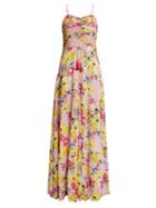 Matchesfashion.com Etro - Cassiopea Floral Print Ruched Maxi Dress - Womens - Pink Print