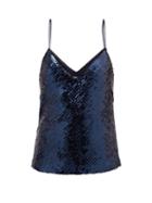 Matchesfashion.com Galvan - Sequinned V-neck Camisole - Womens - Blue