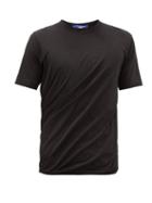 Junya Watanabe - Gathered Cotton-jersey T-shirt - Mens - Black
