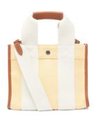 Matchesfashion.com Rue De Verneuil - Traveller Xs Leather-trim Linen Tote Bag - Womens - Yellow Multi