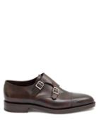 Mens Shoes John Lobb - William Monk-strap Leather Shoes - Mens - Dark Brown
