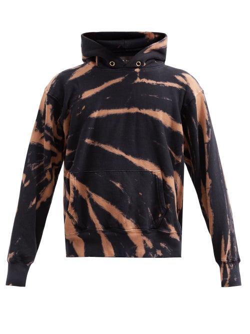 Matchesfashion.com Les Tien - Tie-dye Brushed-back Cotton Hooded Sweatshirt - Mens - Navy Multi