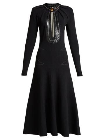 Proenza Schouler Keyhole Leather-trimmed Stretch-knit Dress