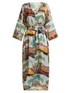 Chufy Savannah Safari-print Silk Kaftan
