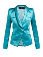 Matchesfashion.com Haider Ackermann - Single Breasted Wrap Duchess Satin Blazer - Womens - Blue