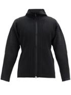 Matchesfashion.com Homme Pliss Issey Miyake - Zipped Pleated-jersey Jacket - Mens - Black