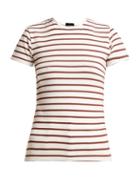 Matchesfashion.com Atm - Striped Cotton Blend T Shirt - Womens - Red Stripe