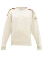 Matchesfashion.com Jw Anderson - Oversized Press Stud Hood Cotton Sweatshirt - Womens - Beige