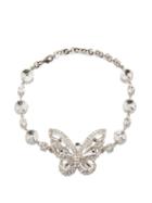 Alessandra Rich - Crystal-pav Butterfly Choker - Womens - Silver