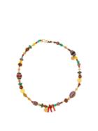 Matchesfashion.com Katerina Makriyianni - Beaded 24kt Gold-plated Sterling-silver Necklace - Womens - Multi