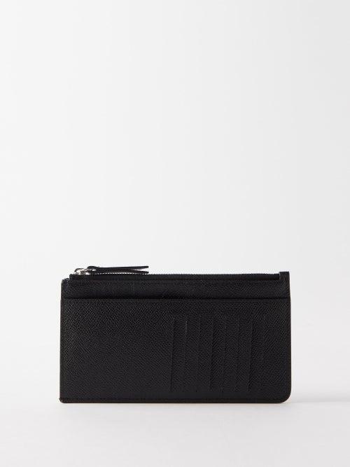 Maison Margiela - Four-stitches Grained-leather Coin Purse - Mens - Black