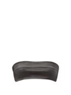 Matchesfashion.com Ann Demeulemeester - Leather And Cotton-blend Jersey Bandeau Top - Womens - Black