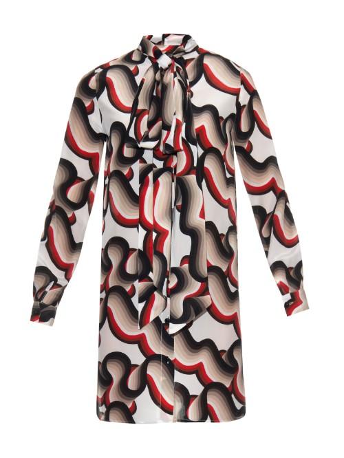 Jonathan Saunders Kelly Wave-print Silk Dress