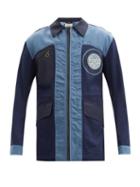 Nicholas Daley - Logo-embroidered Waxed-cotton Field Jacket - Mens - Navy Multi