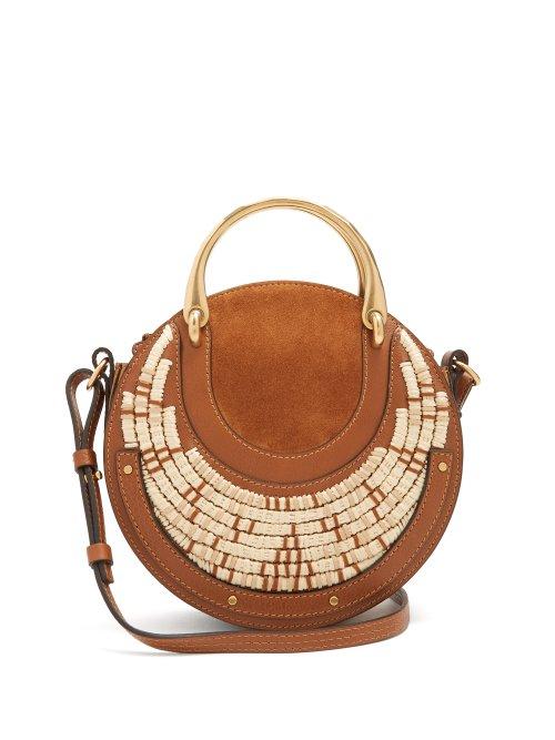 Matchesfashion.com Chlo - Pixie Small Leather And Raffia Cross Body Bag - Womens - Tan