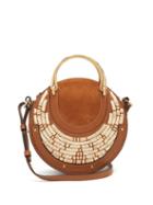 Matchesfashion.com Chlo - Pixie Small Leather And Raffia Cross Body Bag - Womens - Tan