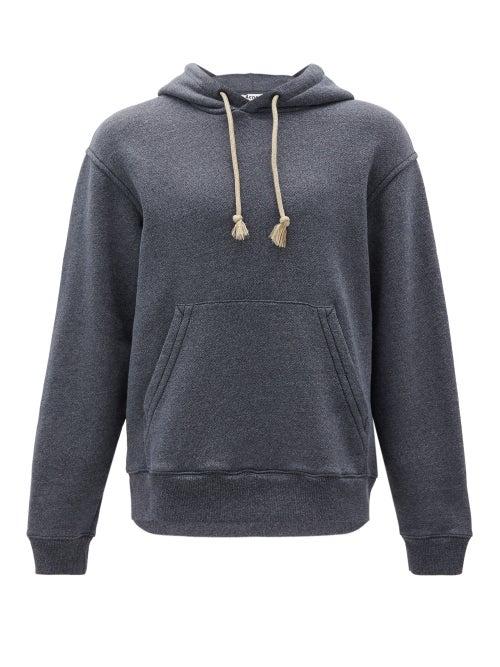 Matchesfashion.com Acne Studios - Logo-patch Cotton-jersey Hooded Sweatshirt - Mens - Navy