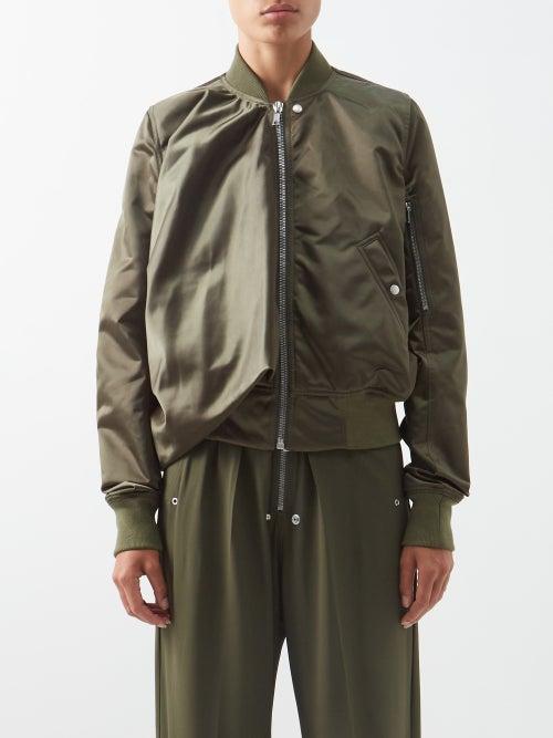 Rick Owens - Seb Recycled-satin Bomber Jacket - Womens - Khaki