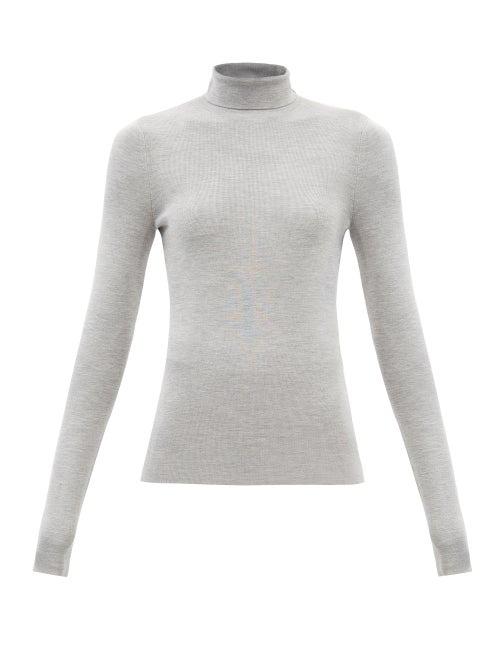 Joseph - Roll-neck Silk-blend Sweater - Womens - Grey