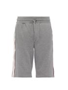 Matchesfashion.com Dolce & Gabbana - Metal Logo Plaque Cotton Jersey Basketball Shorts - Mens - Grey