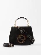 Gucci - Blondie Studded-strap Leather Cross-body Bag - Womens - Black