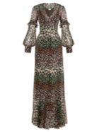 Raquel Diniz Aurora Floral-print Silk-georgette Wrap Gown