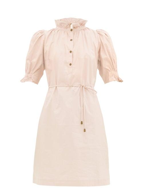 Matchesfashion.com Apiece Apart - Sabrina Cotton Poplin Mini Shirt Dress - Womens - Light Pink