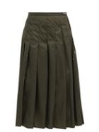 Matchesfashion.com Moncler - Pleated Technical Midi Skirt - Womens - Khaki