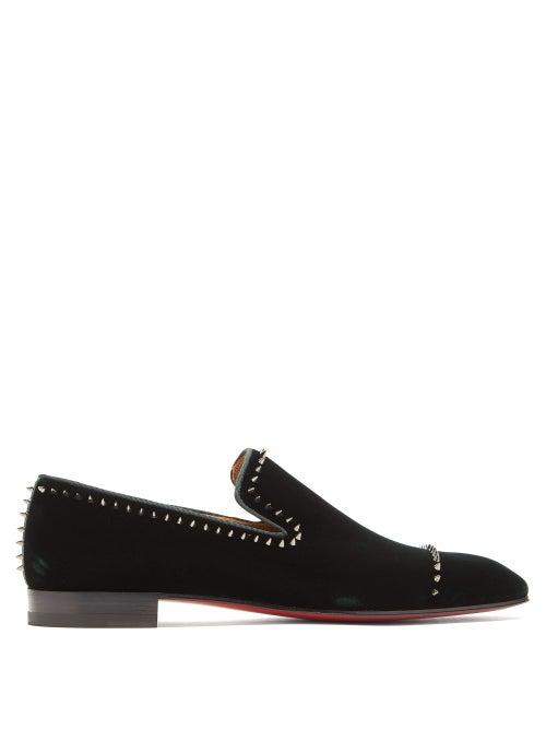 Matchesfashion.com Christian Louboutin - Dandeton Studded Velvet Loafers - Mens - Green