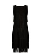 Pleats Please Issey Miyake Tiered-fringe Sleeveless Pleated Dress