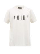 Matchesfashion.com Amiri - Logo Print Cotton T Shirt - Mens - White Black