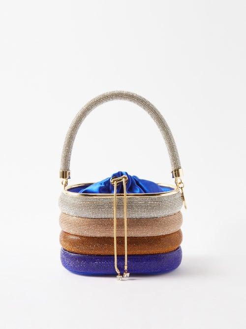 Rosantica - Holli Favilla Mini Crystal-embellished Handbag - Womens - Blue Multi