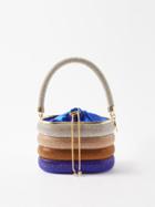 Rosantica - Holli Favilla Mini Crystal-embellished Handbag - Womens - Blue Multi