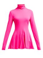 Matchesfashion.com Calvin Klein 205w39nyc - Logo Embroidered Roll Neck Flared Wool Sweater - Womens - Pink