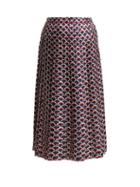 Matchesfashion.com Valentino - Pleated Midi Skirt - Womens - Navy Multi