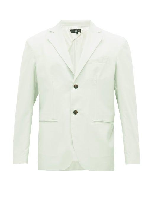 Matchesfashion.com Edward Crutchley - Single-breasted Wool-poplin Suit Jacket - Mens - Green