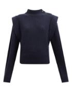 Isabel Marant - Peggy Extended-shoulder Wool-blend Sweater - Womens - Navy
