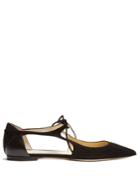 Jimmy Choo Vanessa Cut-out Suede Flats